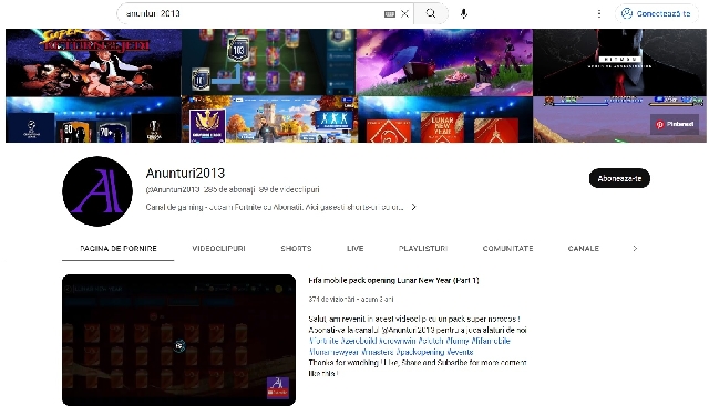 Fortnite Romania - Canal de gaming live-uri si videoclipuri